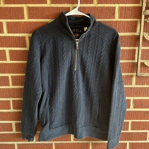 Orvis navy quarter zip pullover small